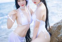 抖娘-利世图集 - 抖娘×不呆猫 獒犬海边泳装[41P／326MB]-套图岛