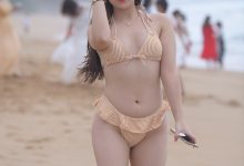 都市丽人粉色条纹比基尼女孩  [视频+套图/17.7G]-套图岛