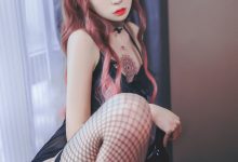 [Cosplay]疯猫ss -黑色吊带袜 [39P]-套图岛