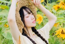 麻花辫美女清新文艺户外写真图片-套图岛