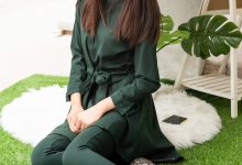 SIW斯文传媒 062 小香风墨绿纯棉气质小脚裤两件 - 甄真 [66P-235M]-套图岛