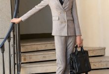 SIW斯文传媒 066 灰咖毛呢双排扣西装七分裤套装 - 嘉慧 [61P-170M]-套图岛