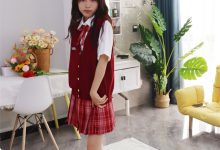 初夏女神 NO.014 蓝莓 S码大红色JK套搭小黑皮鞋[100P+1V／6.11GB]-套图岛