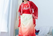 物恋传媒 NO.2386 岚岚-布鞋、短白丝（仅打底）、红色船袜（叠穿）、汉服、模仿舞步，脚玩伞柄剧情[179P-1V-5.8G]-套图岛