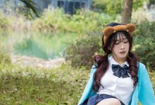 丝恋摄影 NO.014 小梦-蓝色开衫 jk短裙 肉色丝袜 白色帆布鞋[203P+1V／3.78GB]-套图岛