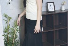 丝韵摄影 NO.3387 阿娇 御姐风黑色小飞袖包臀连衣裙-套图岛